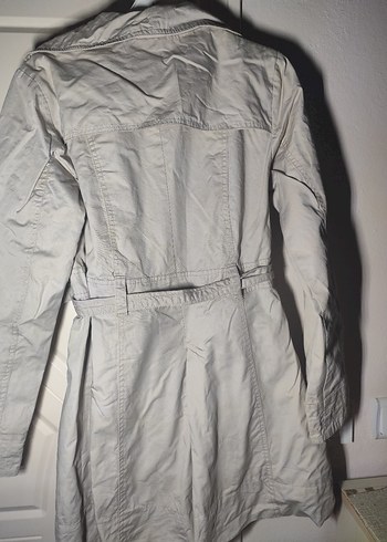 Düğmeli Midi Bej Kadın Trençkot - Görsel 6