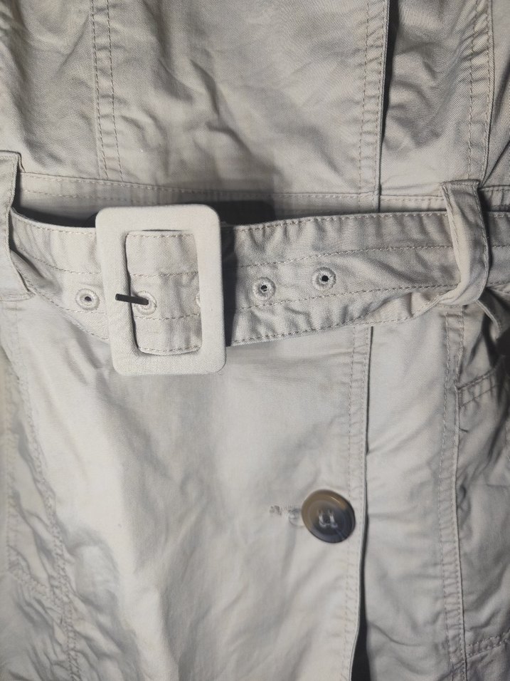 Düğmeli Midi Bej Kadın Trençkot - Görsel 5