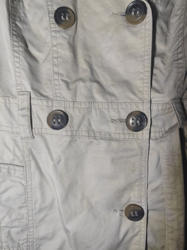 Düğmeli Midi Bej Kadın Trençkot - Görsel 3