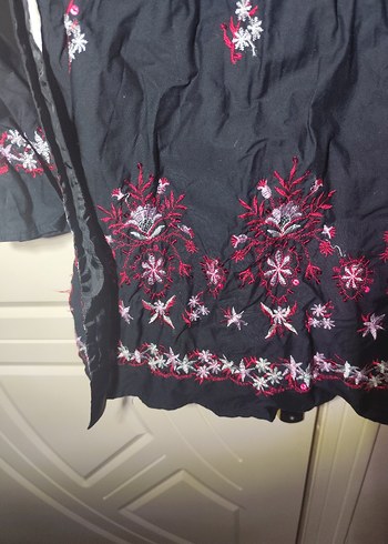 Nakışlı Uzun Kollu Bohem kadın Tunik - Görsel 4