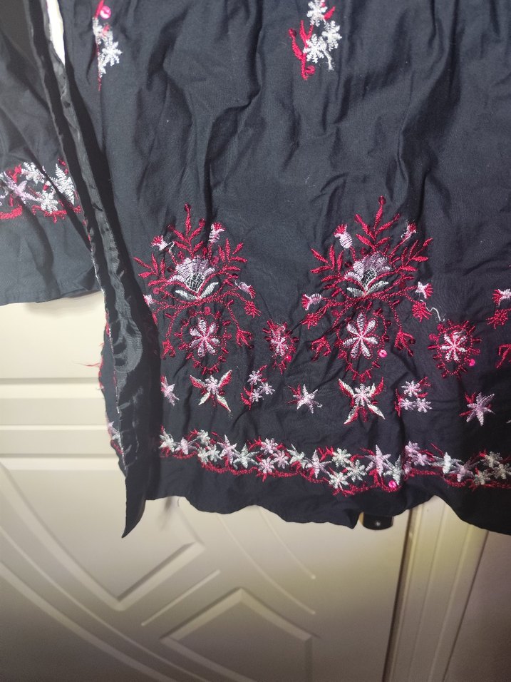 Nakışlı Uzun Kollu Bohem kadın Tunik - Görsel 4