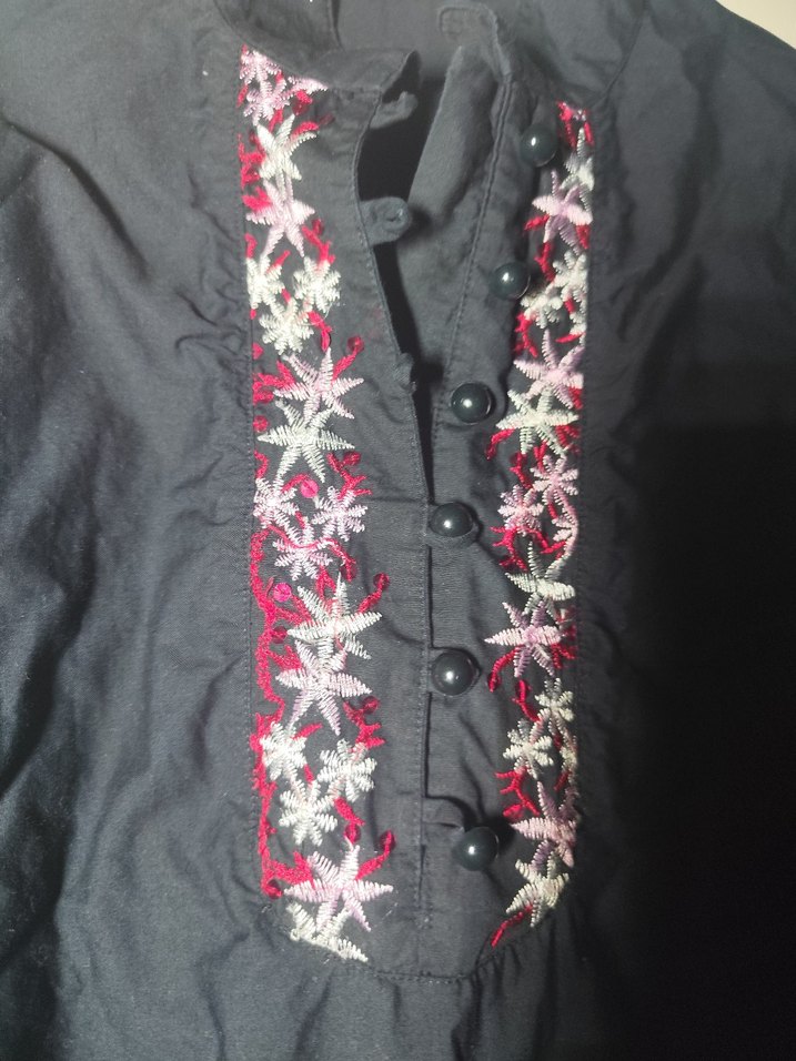 Nakışlı Uzun Kollu Bohem kadın Tunik - Görsel 3