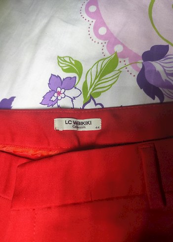 Kırmızı Kadın Kumaş Pantolon - Görsel 3