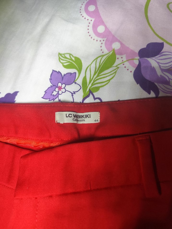 Kırmızı Kadın Kumaş Pantolon - Görsel 3