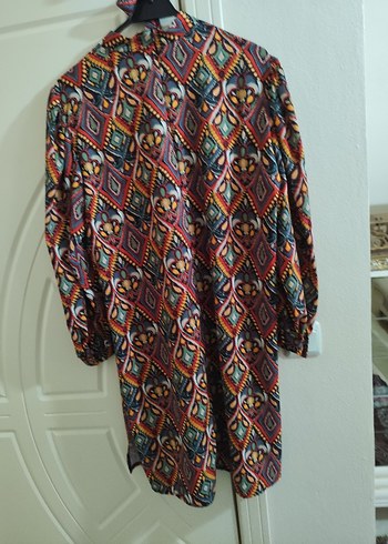 Bohem Çok Renkli Uzun Hamile Tunik - Görsel 4