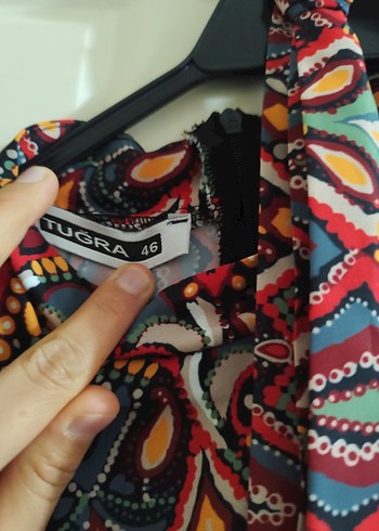 Bohem Çok Renkli Uzun Hamile Tunik - Görsel 3