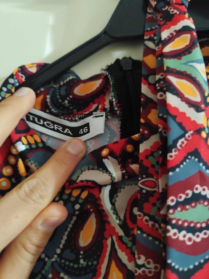 Bohem Çok Renkli Uzun Hamile Tunik - Görsel 3