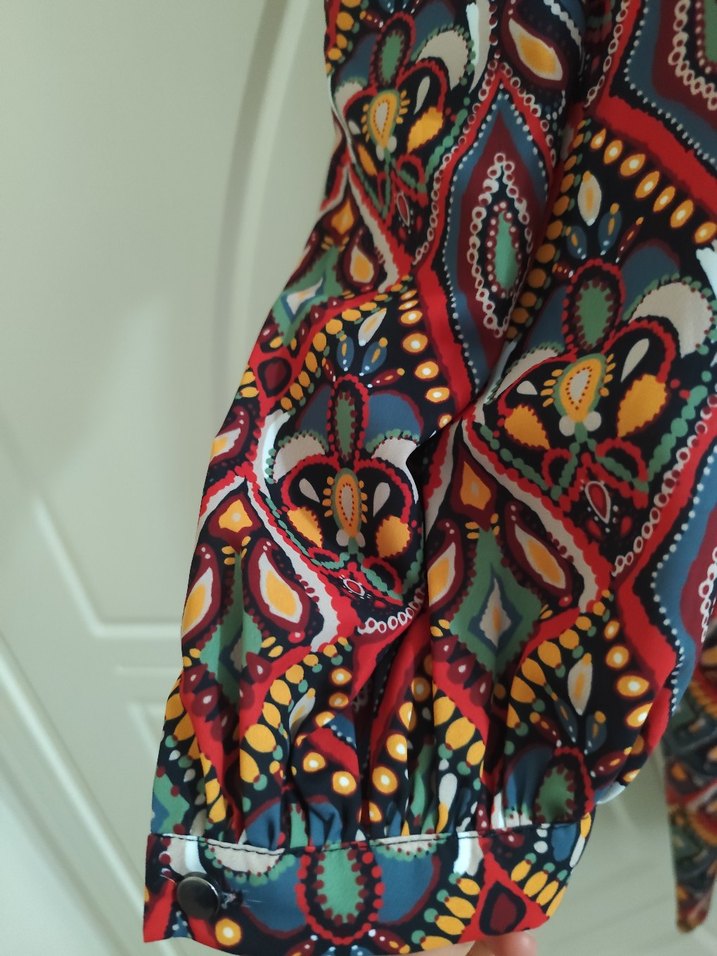 Bohem Çok Renkli Uzun Hamile Tunik - Görsel 2