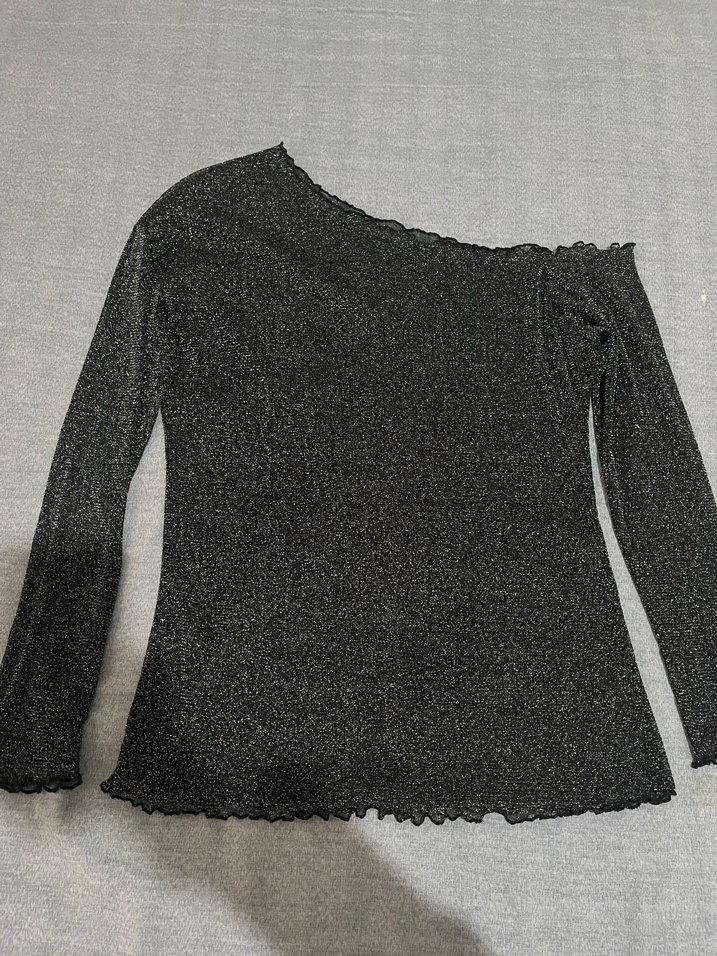 Diyah simli transparan üst - Görsel 2