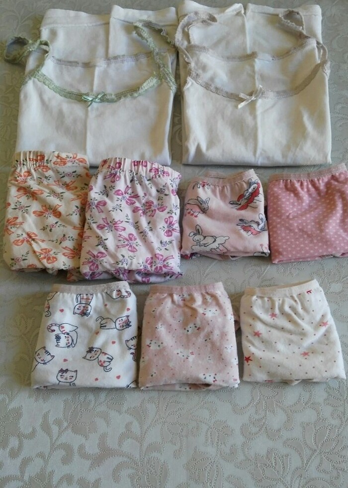 Kız çocuk atlet külot takım (9 adet).6/7/8 yaş - Görsel 3