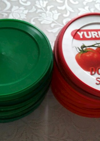 1 kg metal salça kutusu Kapakları 25 adet