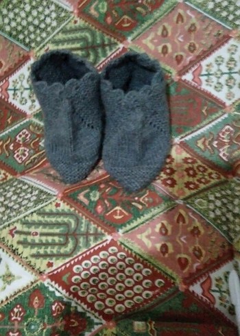 Gri renk el Örgüsü çocuk Patik Boy:18 cm - Görsel 5