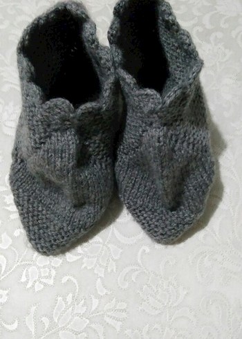 Tasarımcı Gri renk el Örgüsü çocuk Patik Boy:18 cm