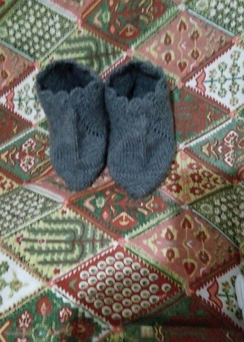 Gri renk el Örgüsü çocuk Patik Boy:18 cm - Görsel 6