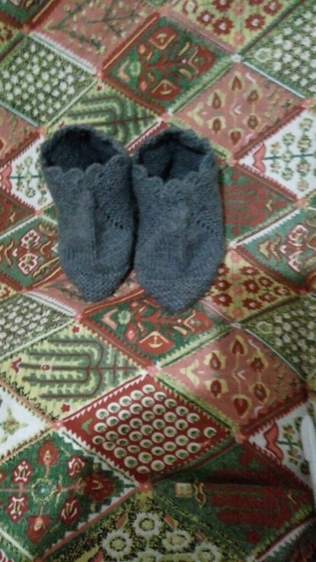 Gri renk el Örgüsü çocuk Patik Boy:18 cm - Görsel 5