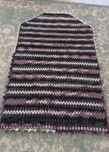 Gri ve Mor Çizgili Örgü seccade - Görsel 3