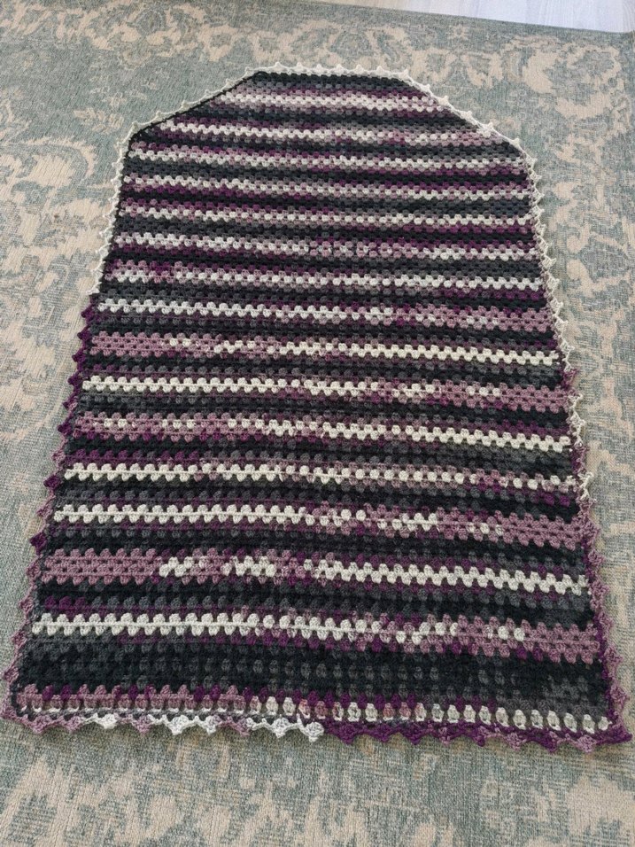 Gri ve Mor Çizgili Örgü seccade - Görsel 3