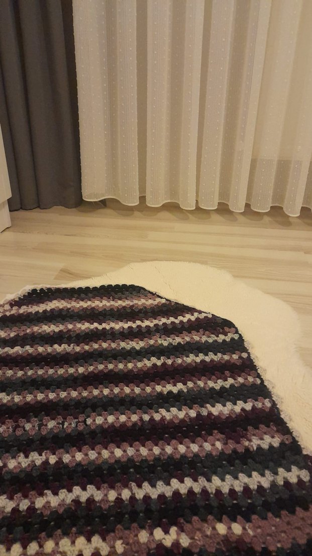 Gri ve Mor Çizgili Örgü seccade - Görsel 2