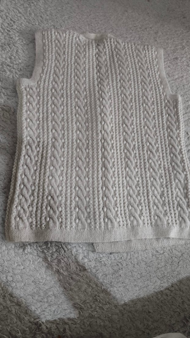 Kadın bej örgü yelek - Görsel 2