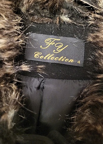 Kürklü Yaka Siyah Kaban - Görsel 5