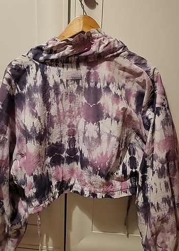 Mor Bağcıklı Kısa Bağlamalı Ceket BERSHKA CROP CEKET - Görsel 4