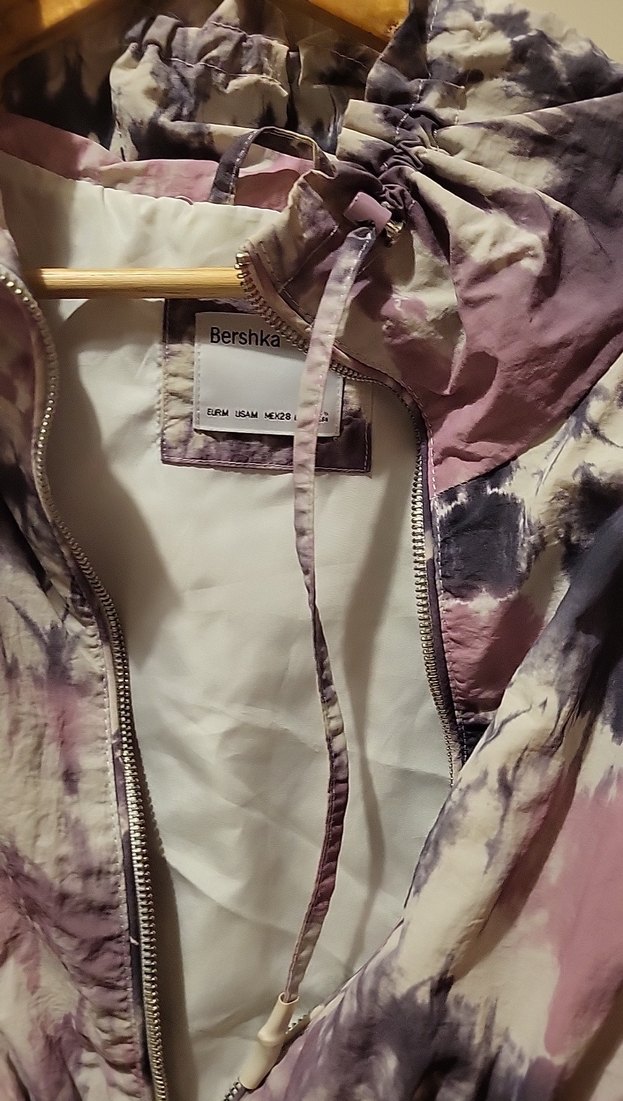 Mor Bağcıklı Kısa Bağlamalı Ceket BERSHKA CROP CEKET - Görsel 2