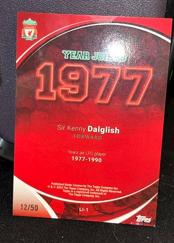 Topps Sir Henry Dalglish Futbol Kartı 1977-1990 12/50 - Görsel 2