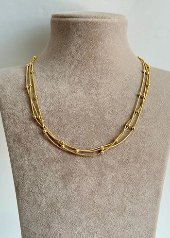 ÇELİK DORİKALI ÜÇLÜ KOLYE - Görsel 2