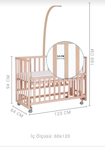 Bej Bebek Beşiği ve Sepeti - Görsel 3
