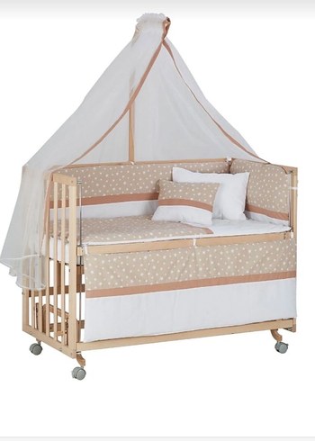 Bej Bebek Beşiği ve Sepeti - Görsel 2