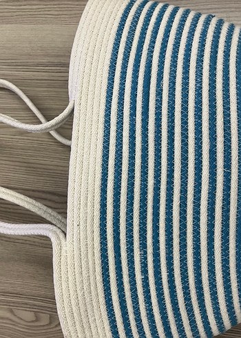 Mavi Beyaz Bohem Kadın Plaj Çantası - Görsel 2