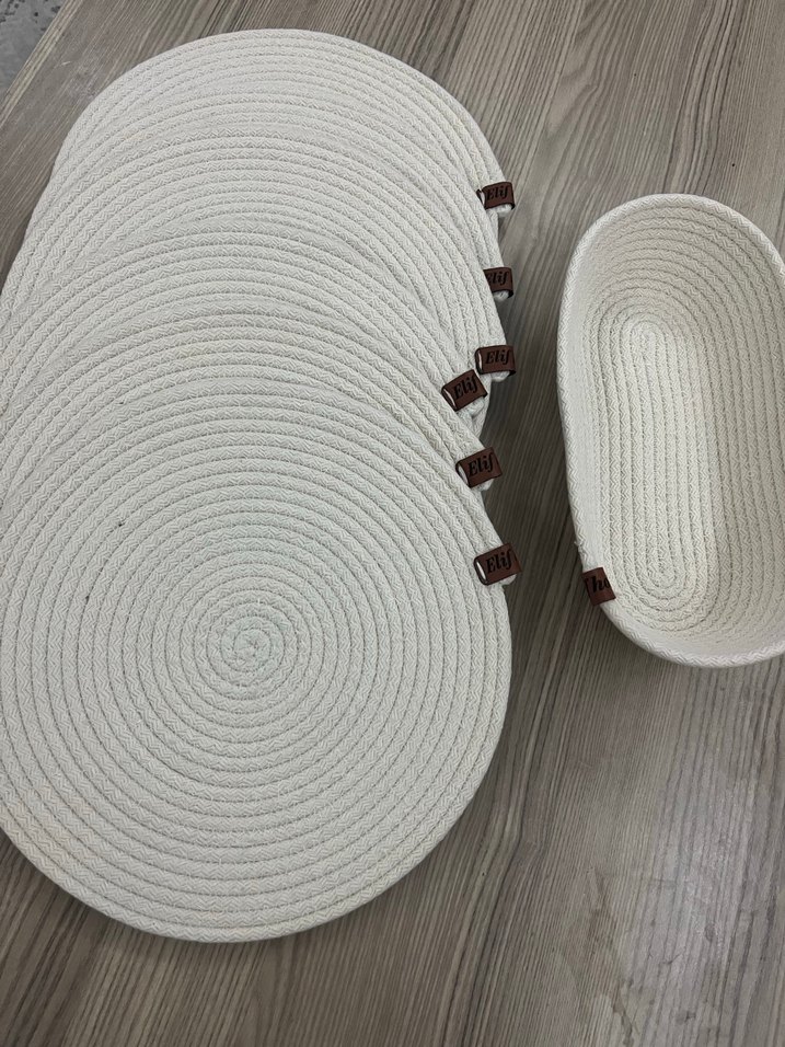 Bohem Beyaz Örgü Amerikan Servis Seti - Görsel 3