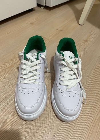 Orijinal Lacoste Beyaz Bağcıklı  Spor Ayakkabısı - Görsel 5