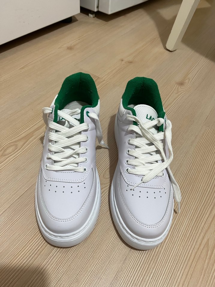 Orijinal Lacoste Beyaz Bağcıklı  Spor Ayakkabısı - Görsel 5