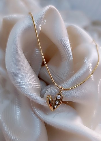 Yılan sırtı zincirli incili kolye - Görsel 3