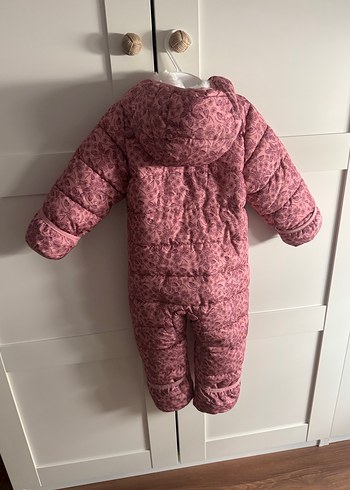 Kürklü Pembe Kız Bebek Kayak Tulumu/Kar Tulumu/Astronot - Görsel 4