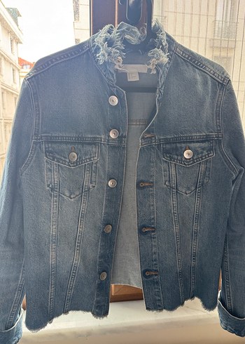 Düğmeli Mavi Kadın Denim Ceket - Görsel 2