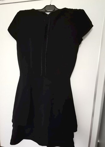 Siyah Drapeli Midi Kadın Ofis Elbisesi - Görsel 3