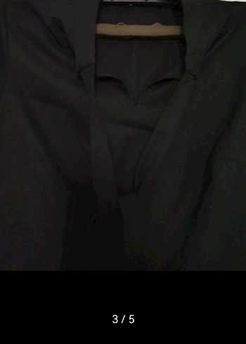 Düğmeli Siyah V Yaka Kadın elbise - Görsel 6