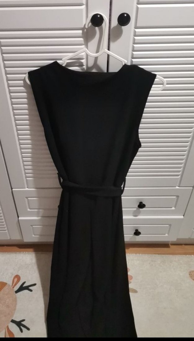 Kadın Siyah Uzun Kemerli tulum - Görsel 3