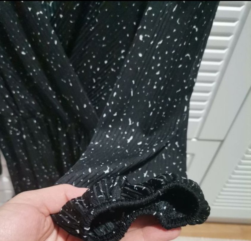 Siyah Pilili V Yaka Kadın elbise - Görsel 3