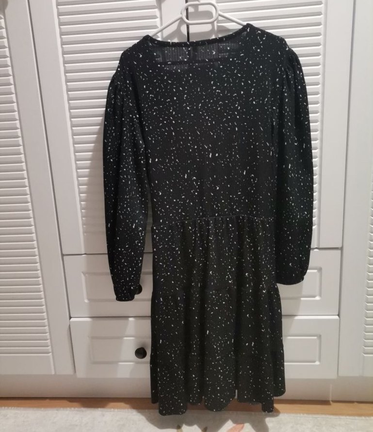 Siyah Pilili V Yaka Kadın elbise - Görsel 5