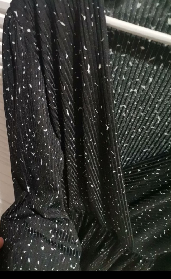 Siyah Pilili V Yaka Kadın elbise - Görsel 2