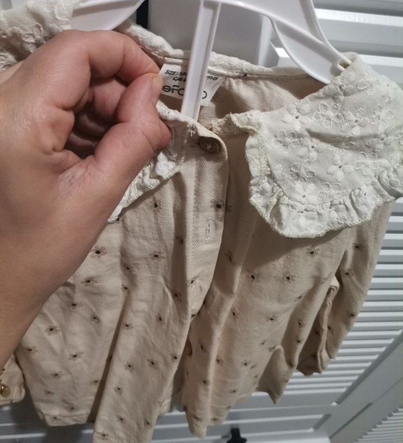 Nakışlı Kız Keten Gömlek takım - Görsel 3