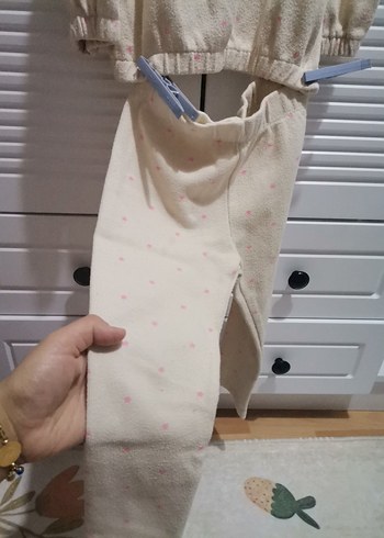 Kız Çocuk Beyaz Triko Sweatshirt takım - Görsel 2