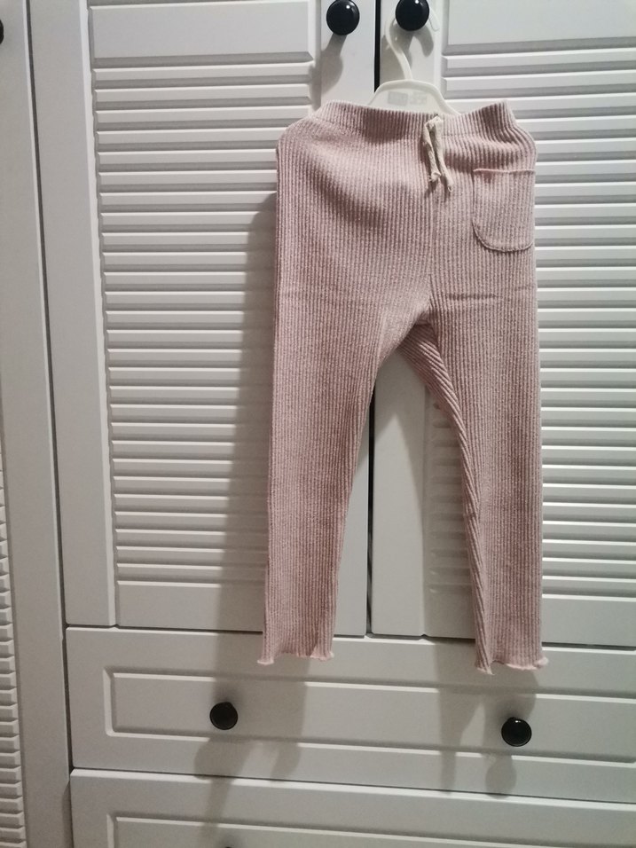 Kız Çocuk pembe  Triko Tayt - Görsel 3