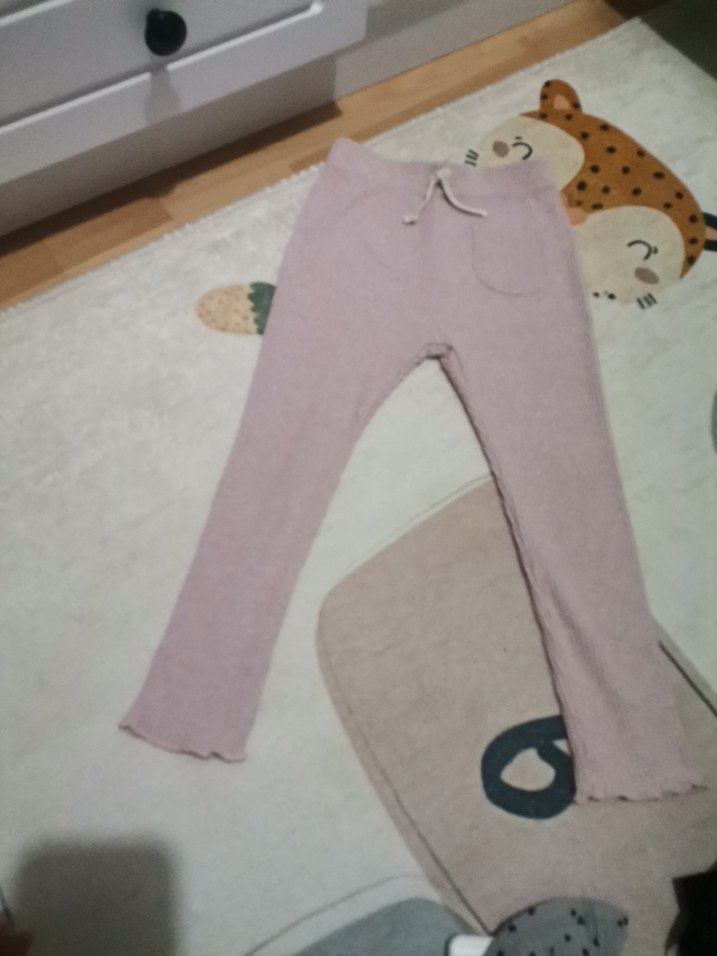 Kız Çocuk pembe  Triko Tayt - Görsel 4