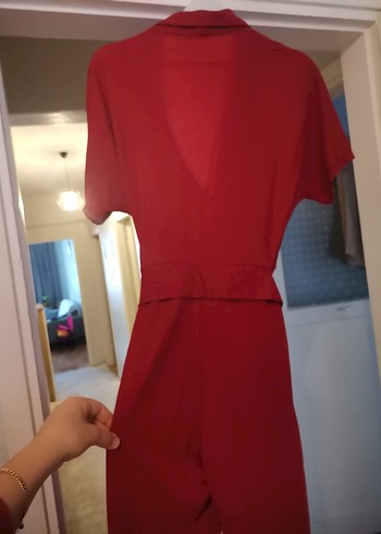 Mango Kırmızı Uzun tulum - Görsel 5