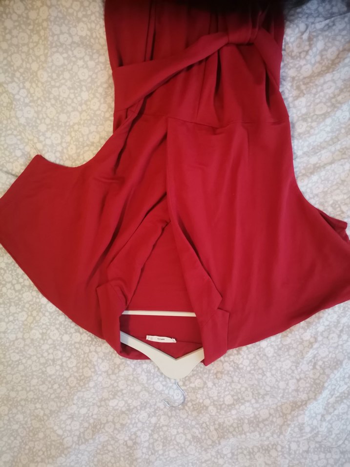 Mango Kırmızı Uzun tulum - Görsel 4