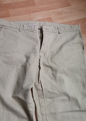 Erkek Bej Keten Kemerli Pantolon 50beden - Görsel 2